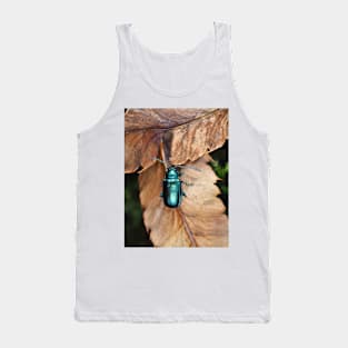 Altica sp. beetle on dried leaves Tank Top